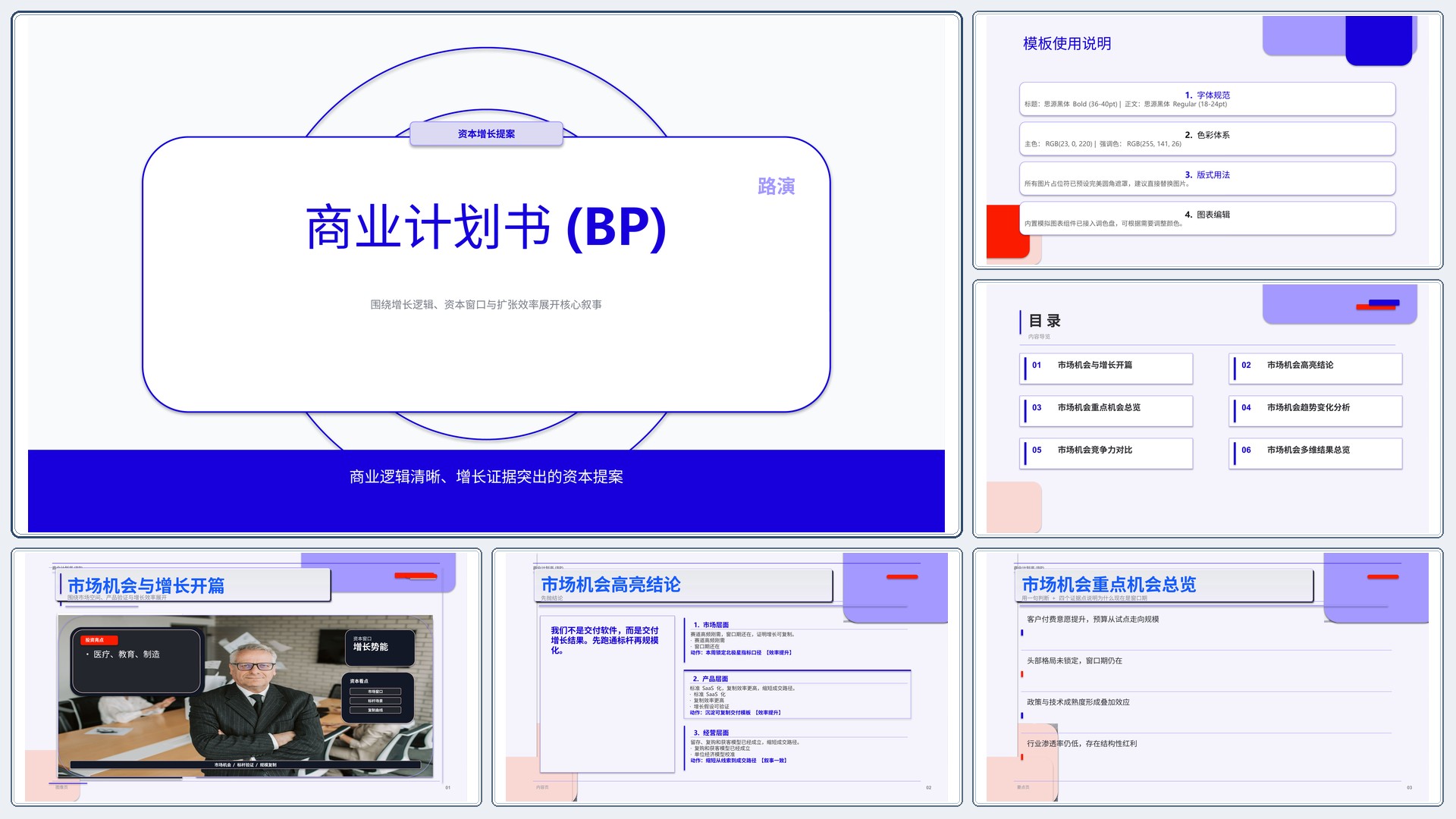 商业项目路演《商业计划书(BP)》双栏对照版｜融资叙事增长证据·资本可读
