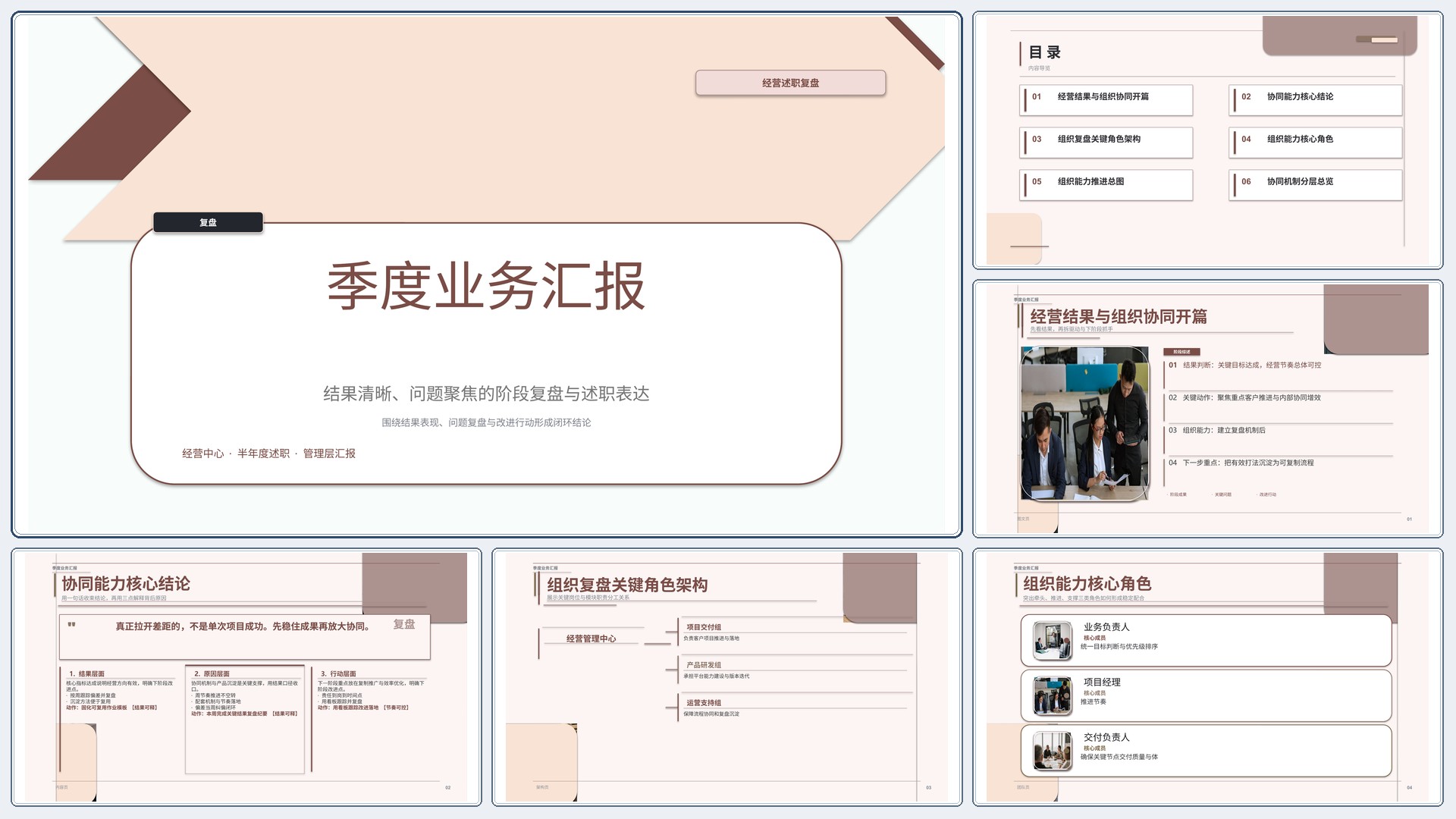 职场述职汇报《季度业务汇报》叙事完整版｜述职复盘结果驱动·管理层可读