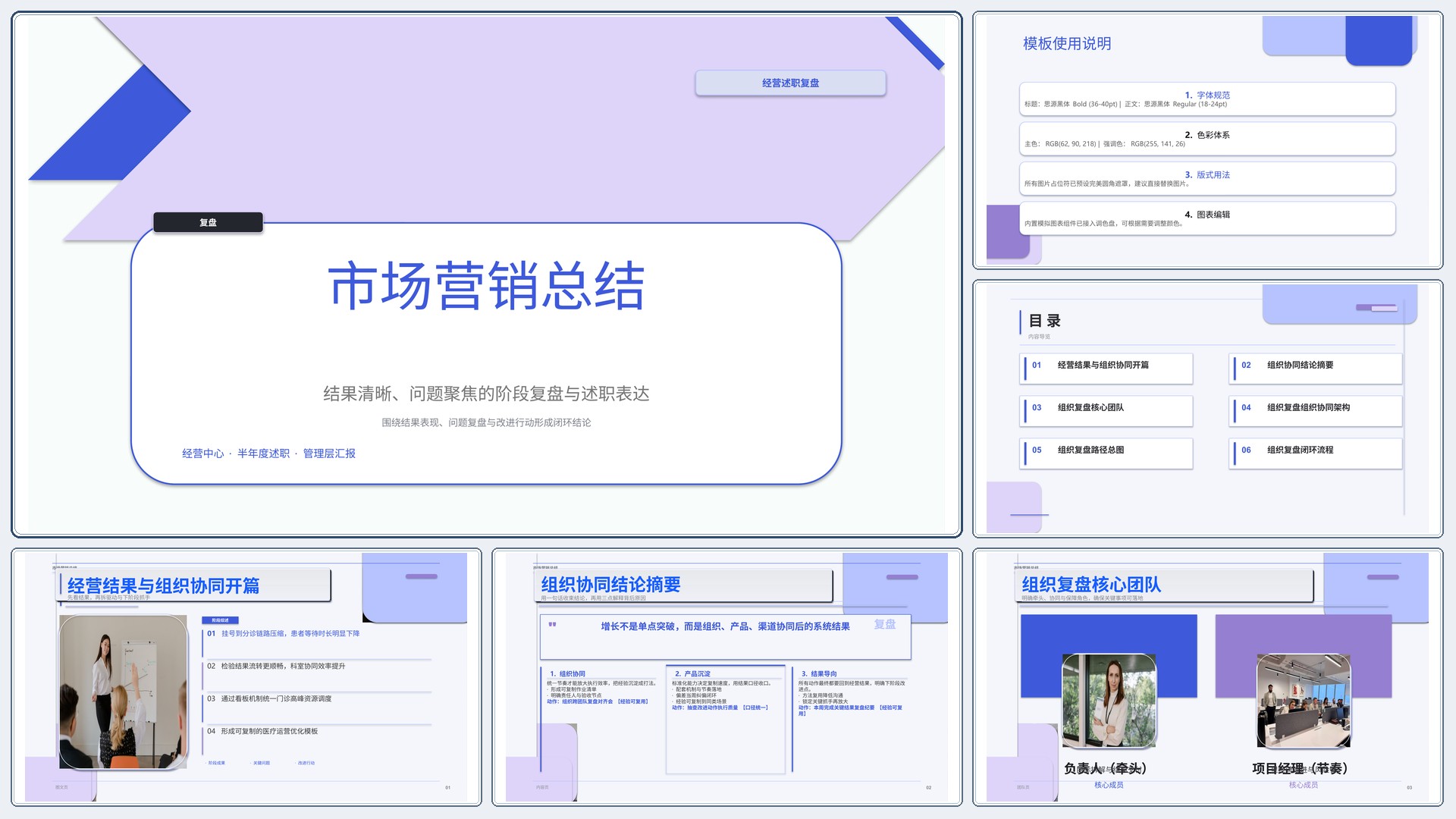 职场述职汇报《市场营销总结》图表驱动版｜述职复盘结果驱动·管理层可读