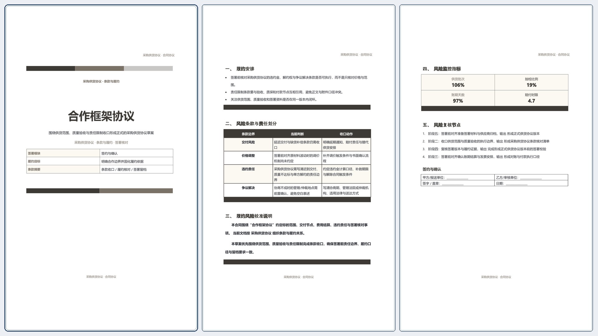 合同协议文档《合作框架协议》材料齐套版｜专业文稿行业专属结构·替换即可交付