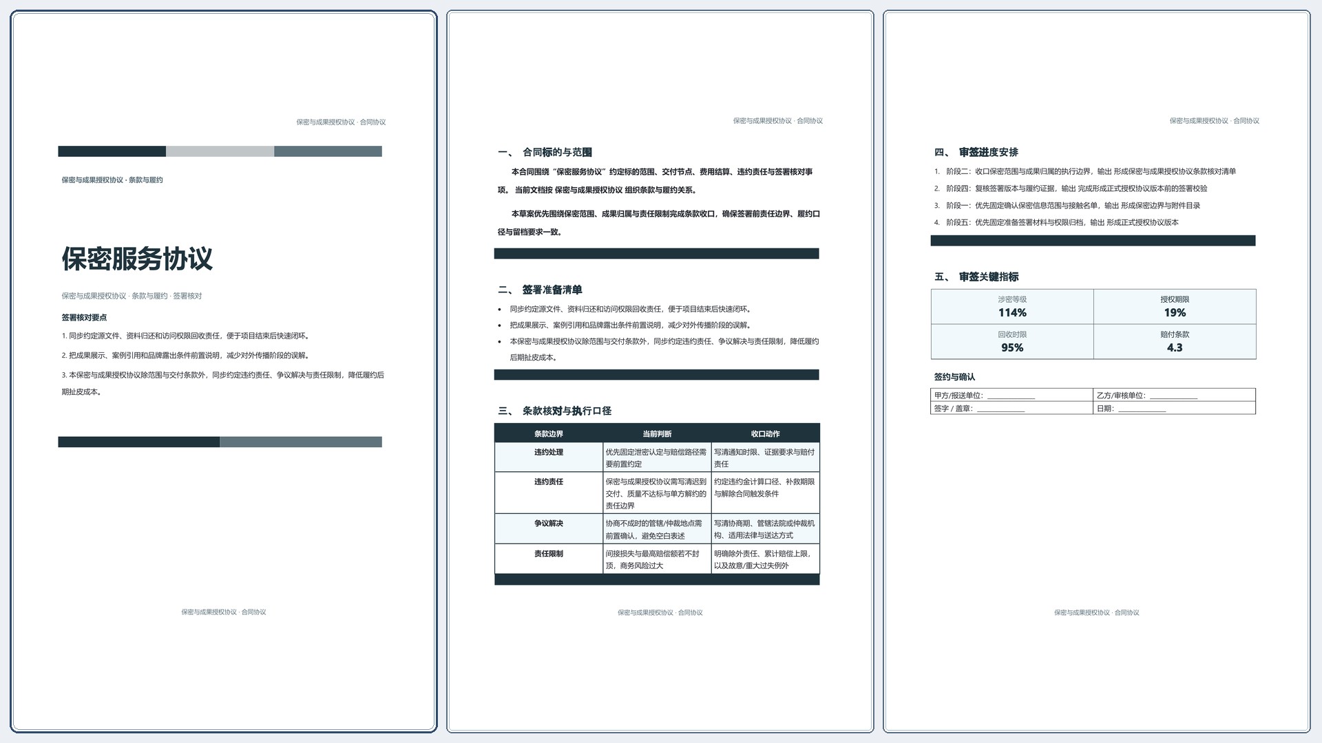 合同协议文档《保密服务协议》精简速改版｜专业文稿行业专属结构·替换即可交付