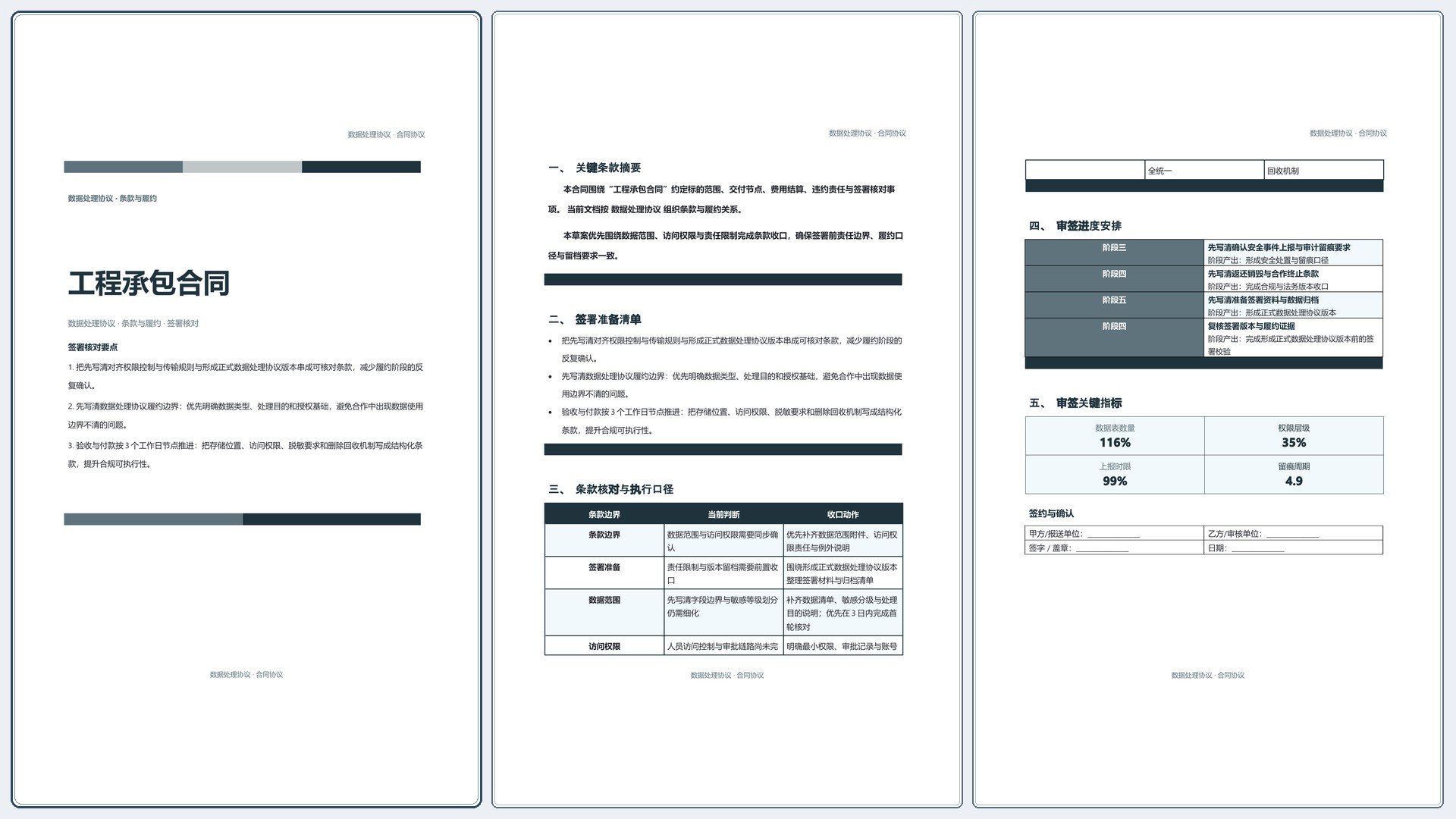 合同协议文档《工程承包合同》条款清晰版｜专业文稿行业专属结构·替换即可交付
