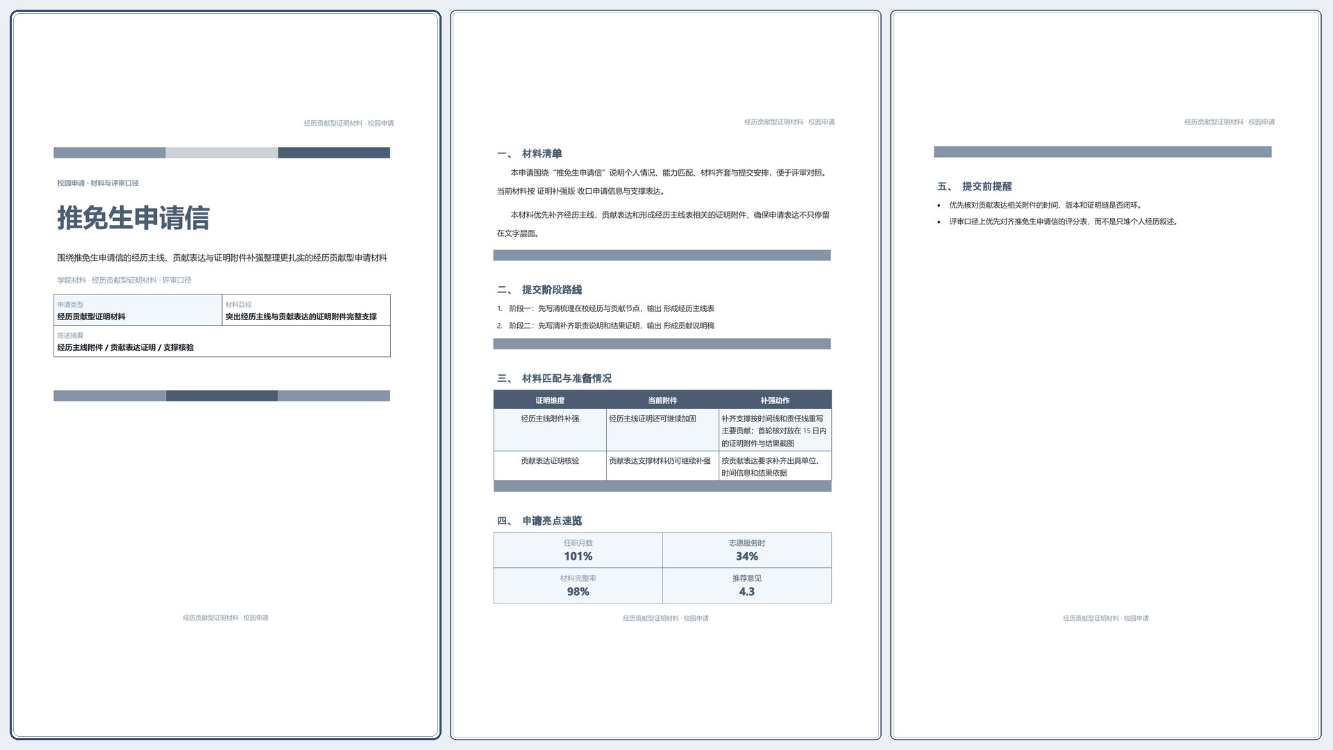 校园申请文稿《推免生申请信》条款清晰版｜专业文稿行业专属结构·替换即可交付