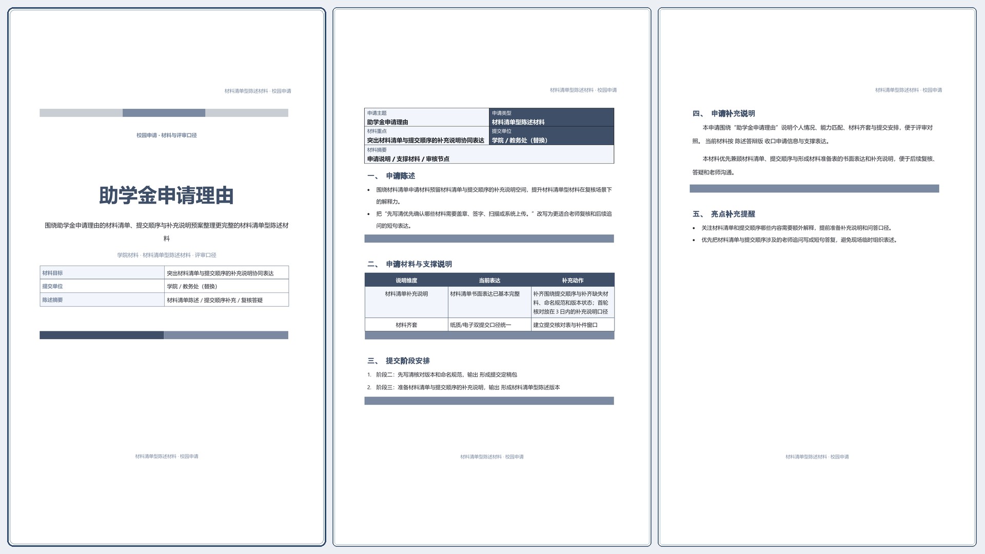 校园申请文稿《助学金申请理由》标准结构版｜专业文稿行业专属结构·替换即可交付