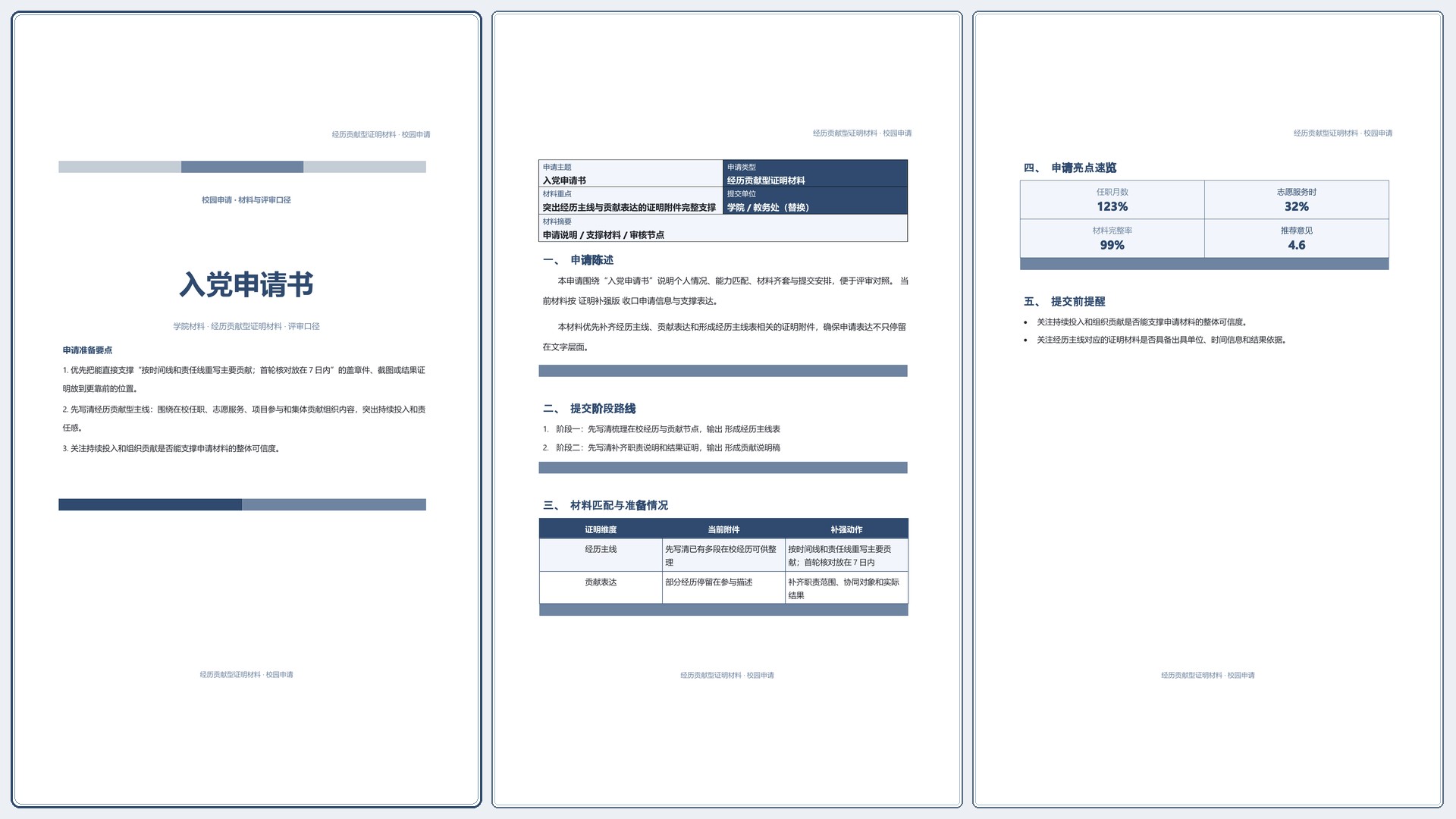 校园申请文稿《入党申请书》标准结构版｜专业文稿行业专属结构·替换即可交付