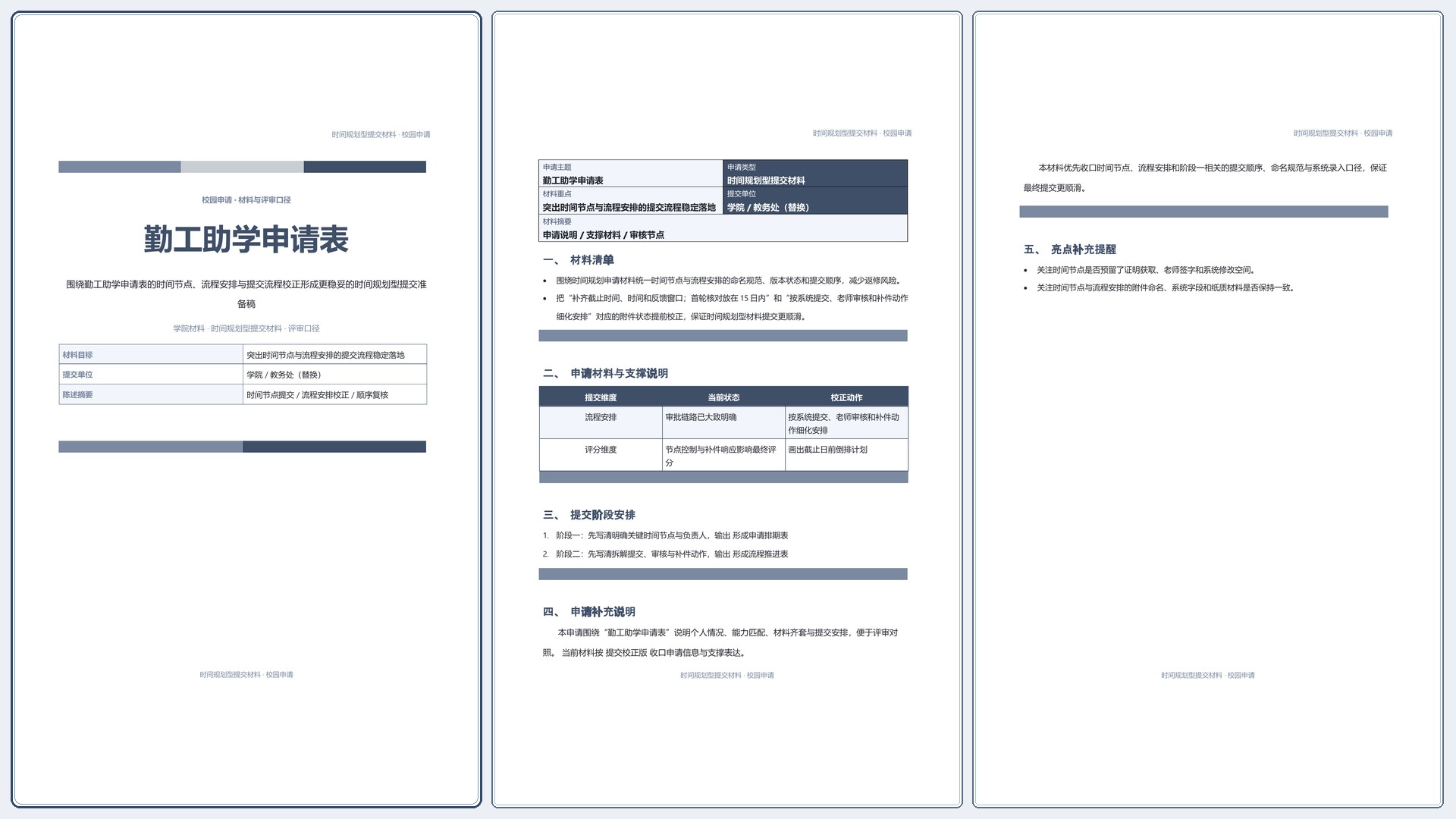 校园申请文稿《勤工助学申请表》正式签署版｜专业文稿行业专属结构·替换即可交付