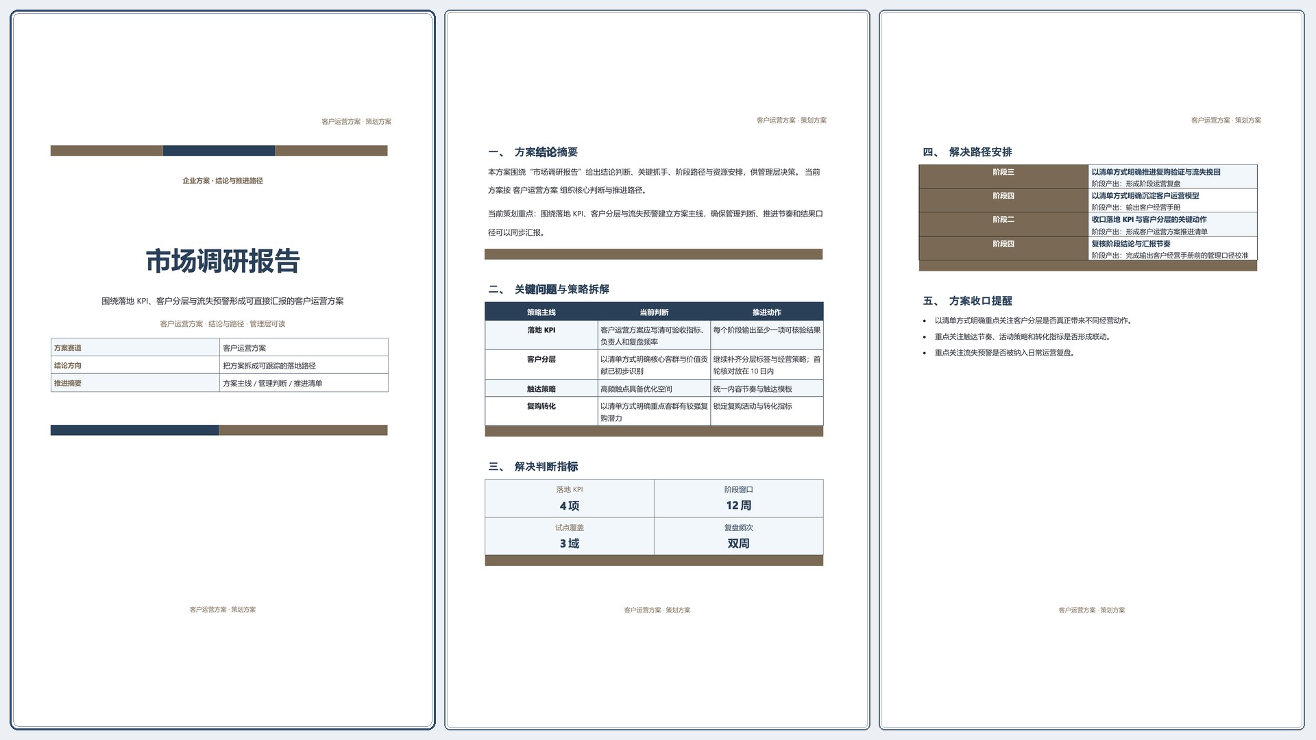 企业策划方案《市场调研报告》标准结构版｜专业文稿行业专属结构·替换即可交付