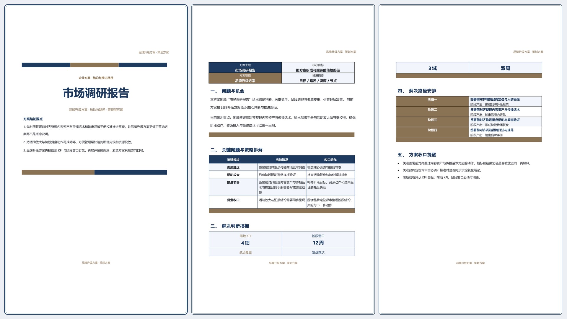 企业策划方案《市场调研报告》正式签署版｜专业文稿行业专属结构·替换即可交付