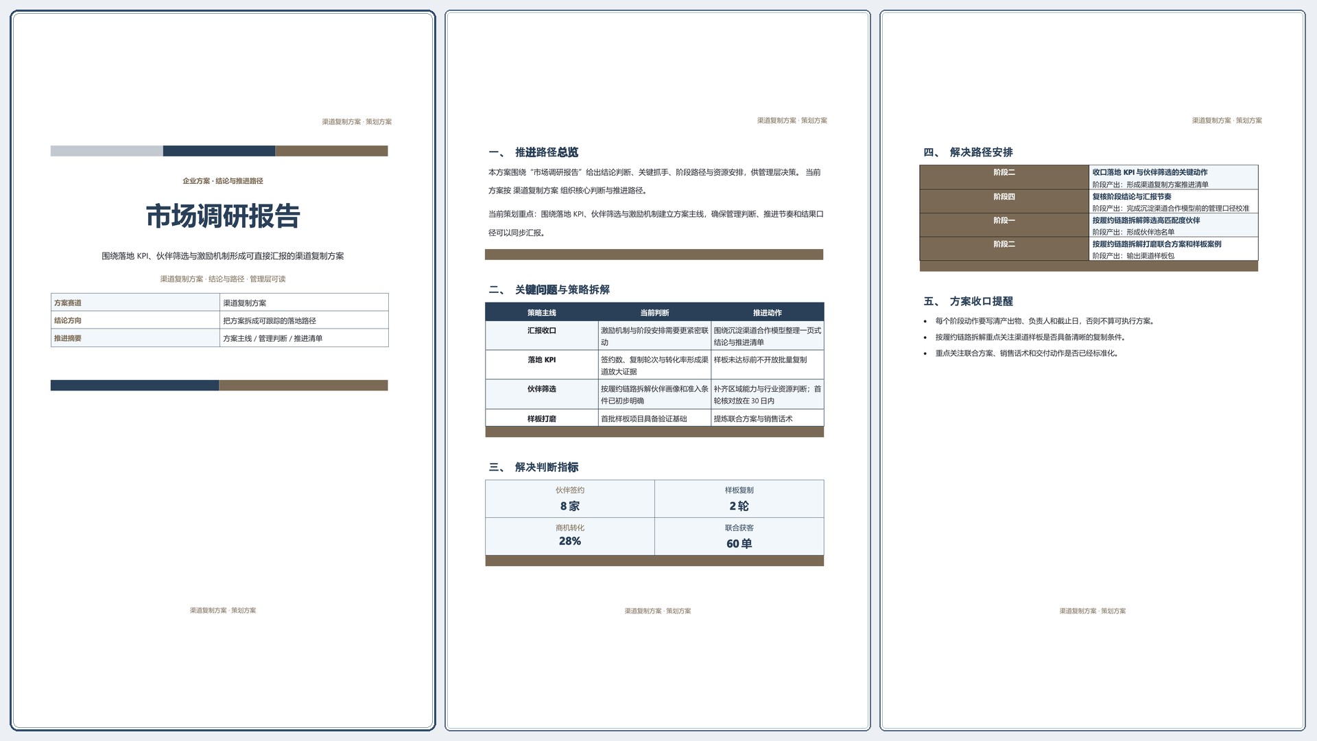 企业策划方案《市场调研报告》材料齐套版｜专业文稿行业专属结构·替换即可交付