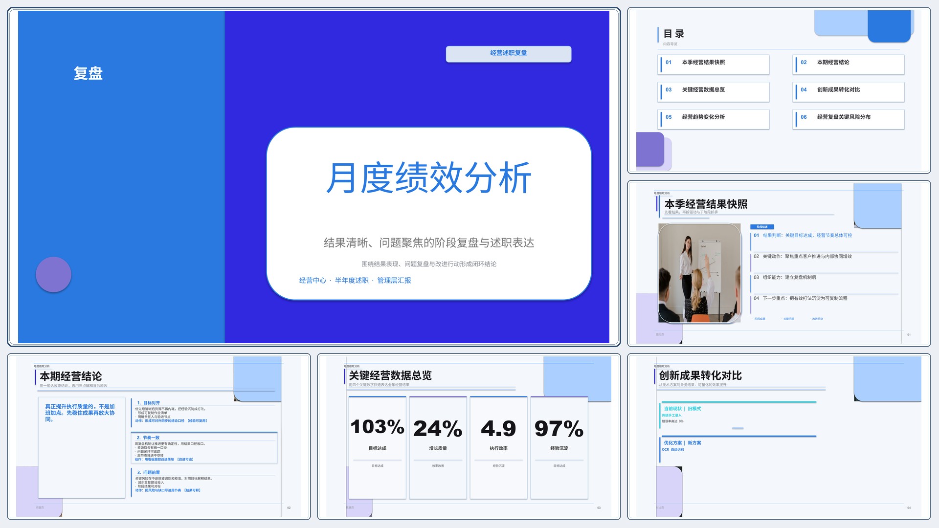 职场述职汇报《月度绩效分析》结果复盘版｜述职复盘结果驱动·管理层可读