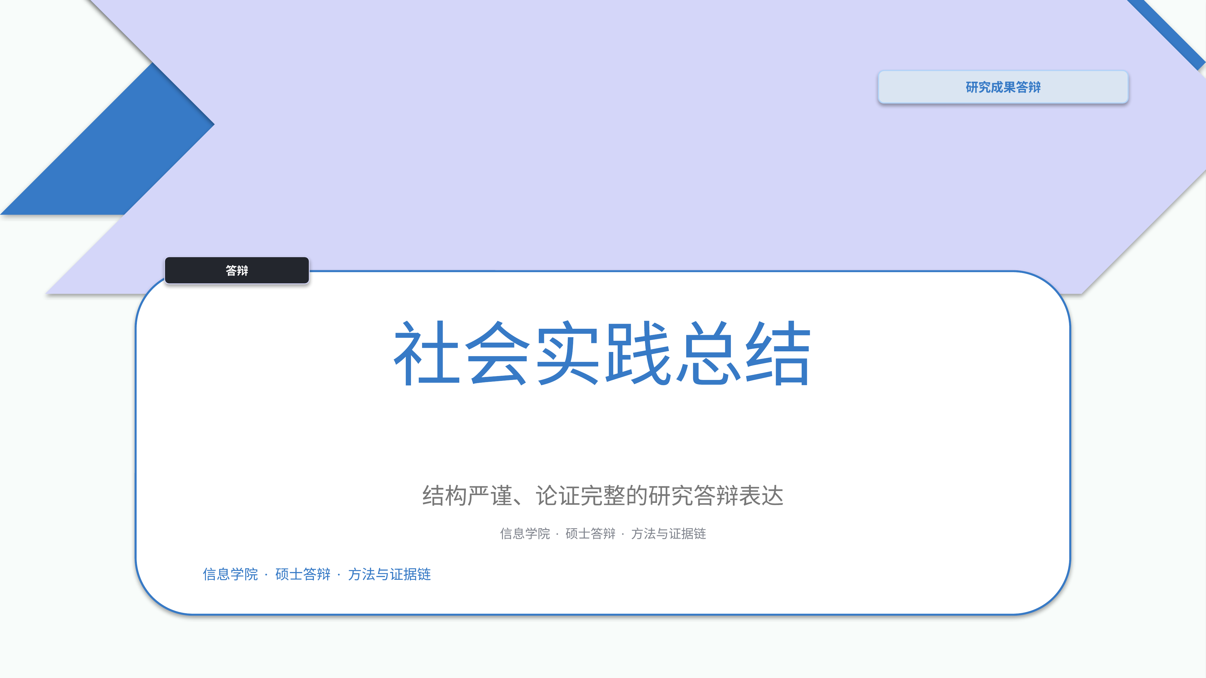 学生学术答辩《社会实践总结》指标看板版｜答辩论证证据链完整·方法清晰