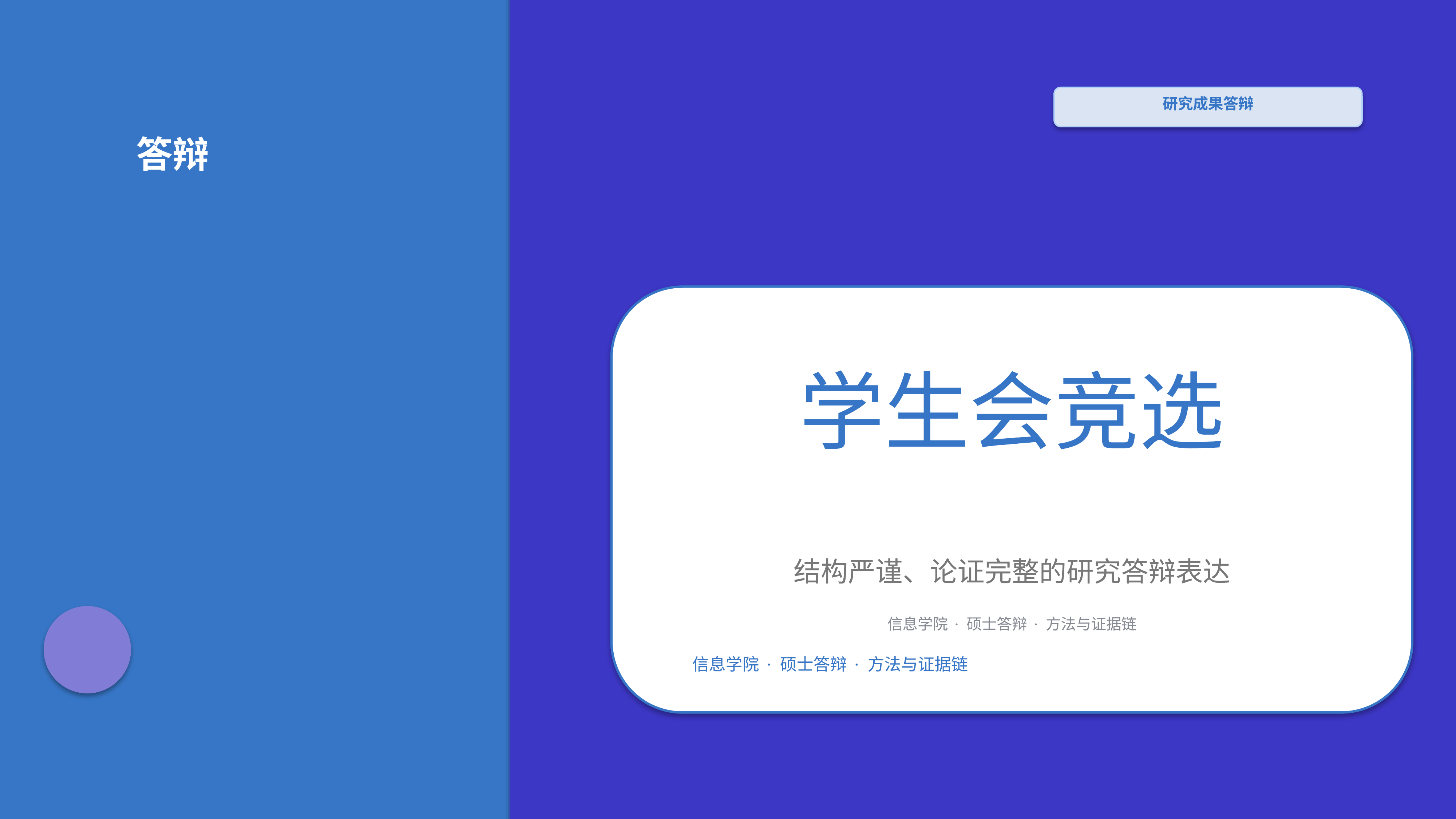 学生学术答辩《学生会竞选》指标看板版｜答辩论证证据链完整·方法清晰