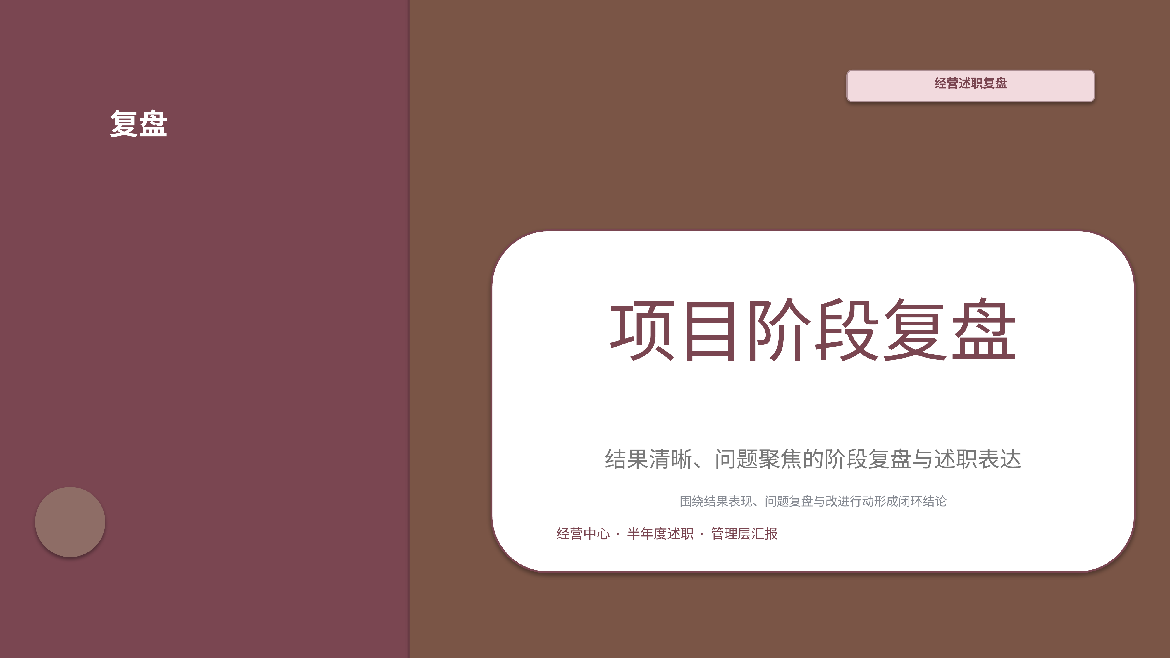 职场述职汇报《项目阶段复盘》时间线版｜述职复盘结果驱动·管理层可读