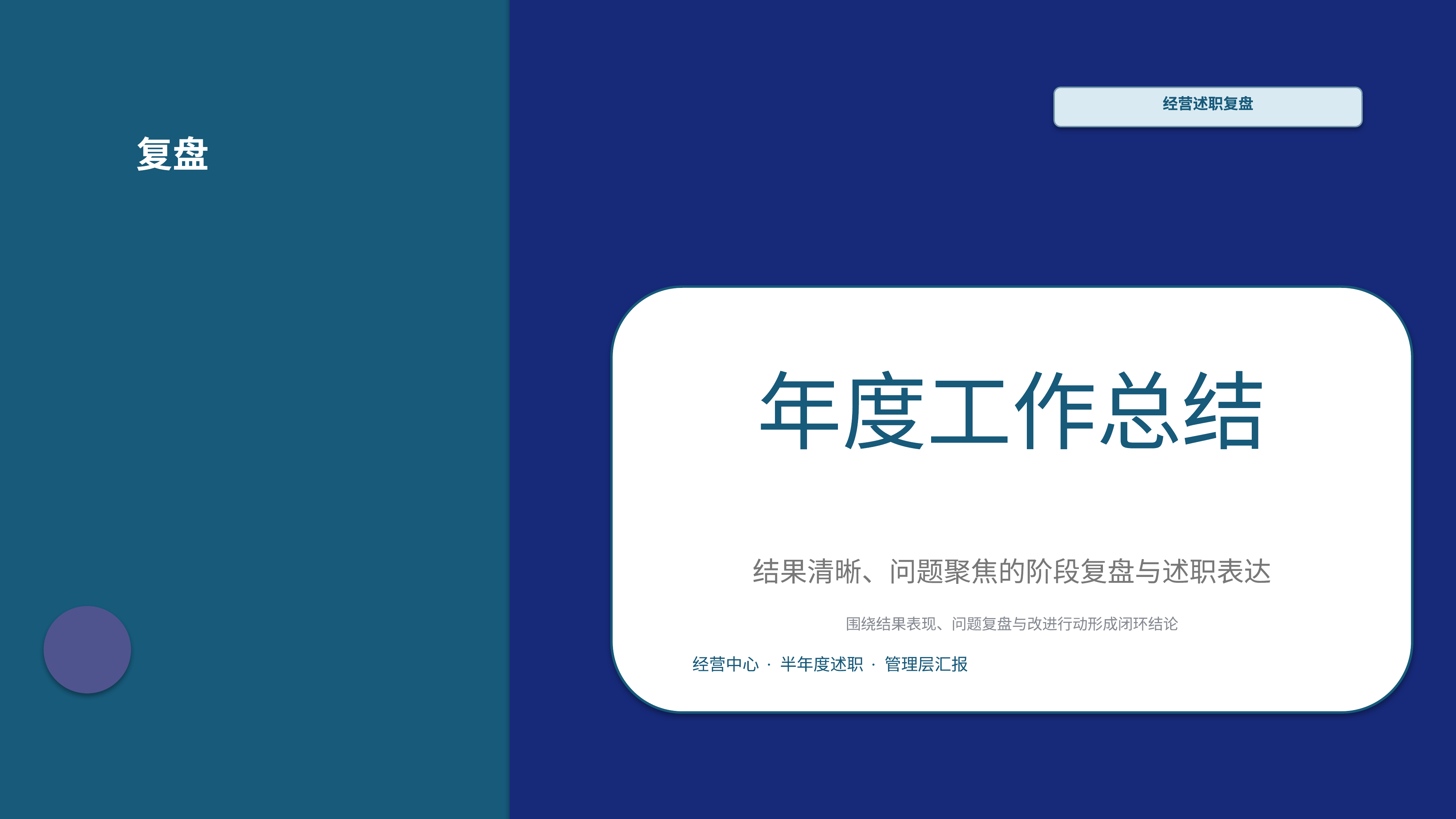 职场述职汇报《年度工作总结》重点强调版｜述职复盘结果驱动·管理层可读