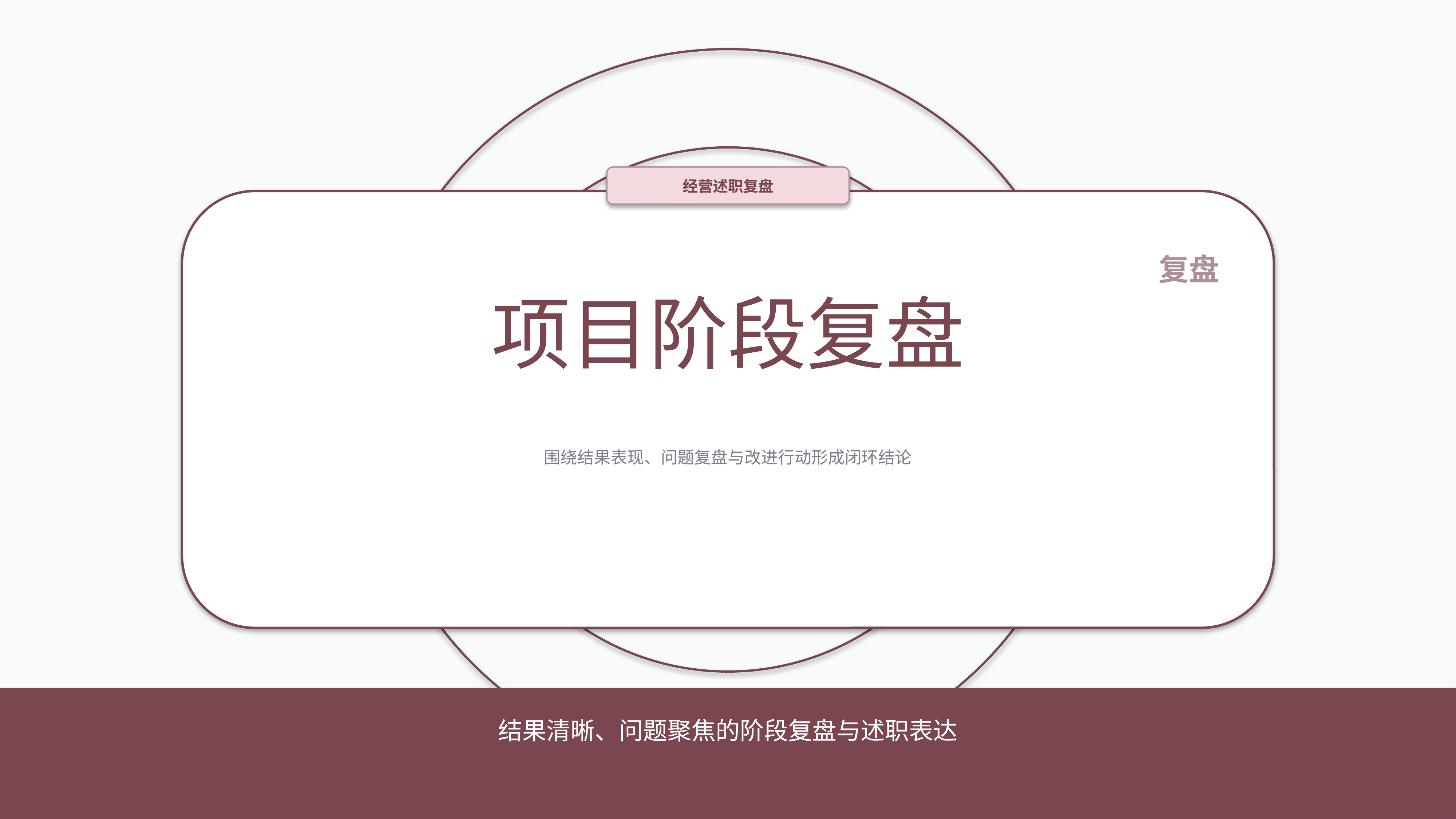 职场述职汇报《项目阶段复盘》简约商务版｜述职复盘结果驱动·管理层可读