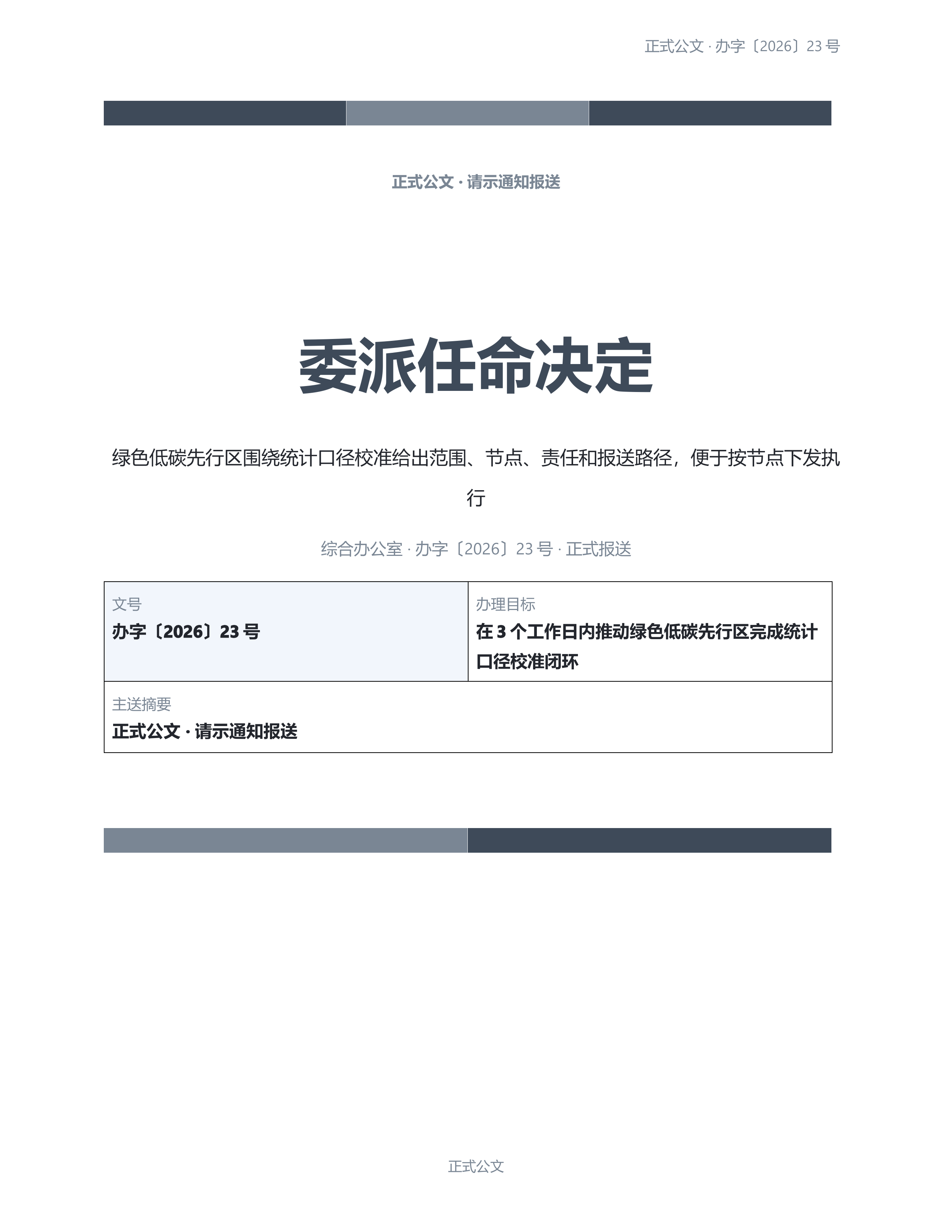 通用公文文书《委派任命决定》正式签署版｜专业文稿行业专属结构·替换即可交付