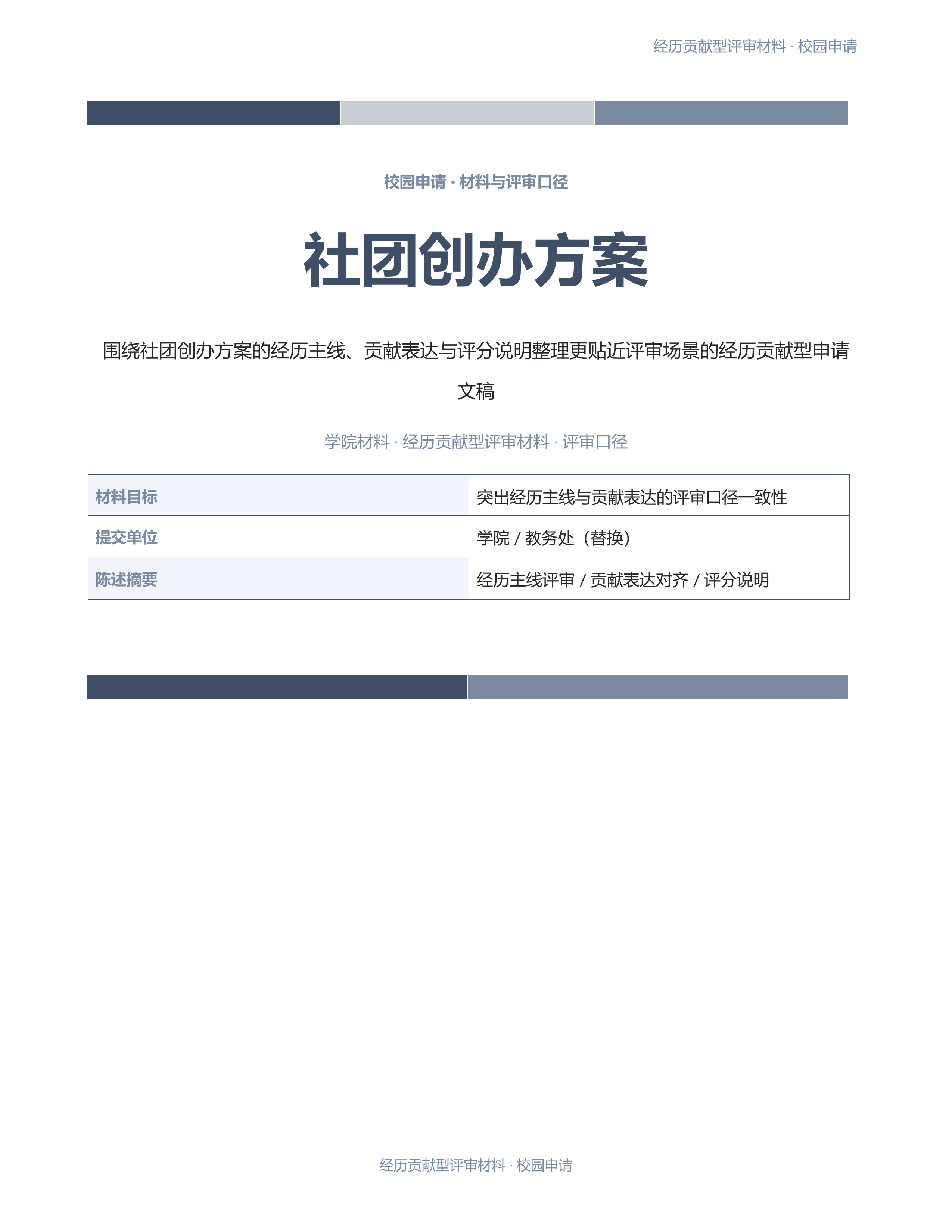 校园申请文稿《社团创办方案》材料齐套版｜专业文稿行业专属结构·替换即可交付