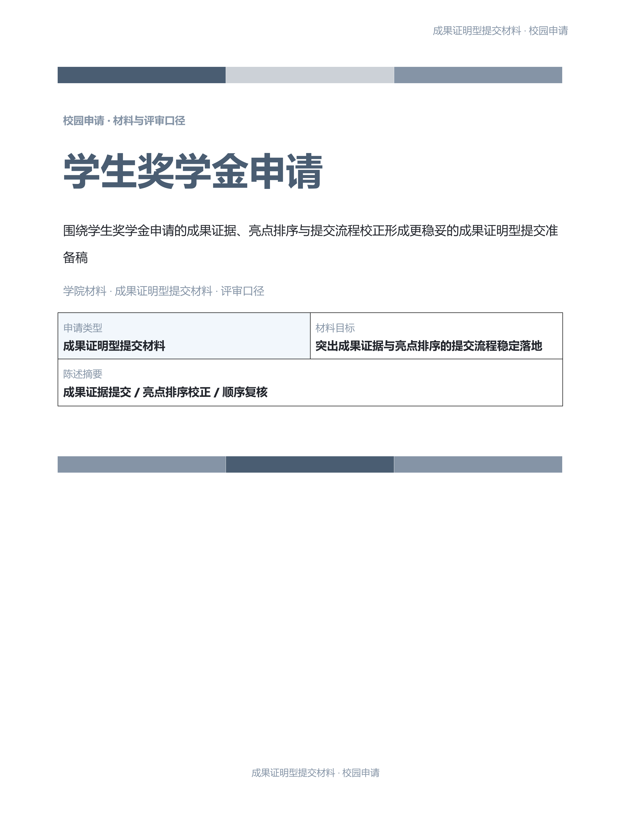 校园申请文稿《学生奖学金申请》完整交付版｜专业文稿行业专属结构·替换即可交付