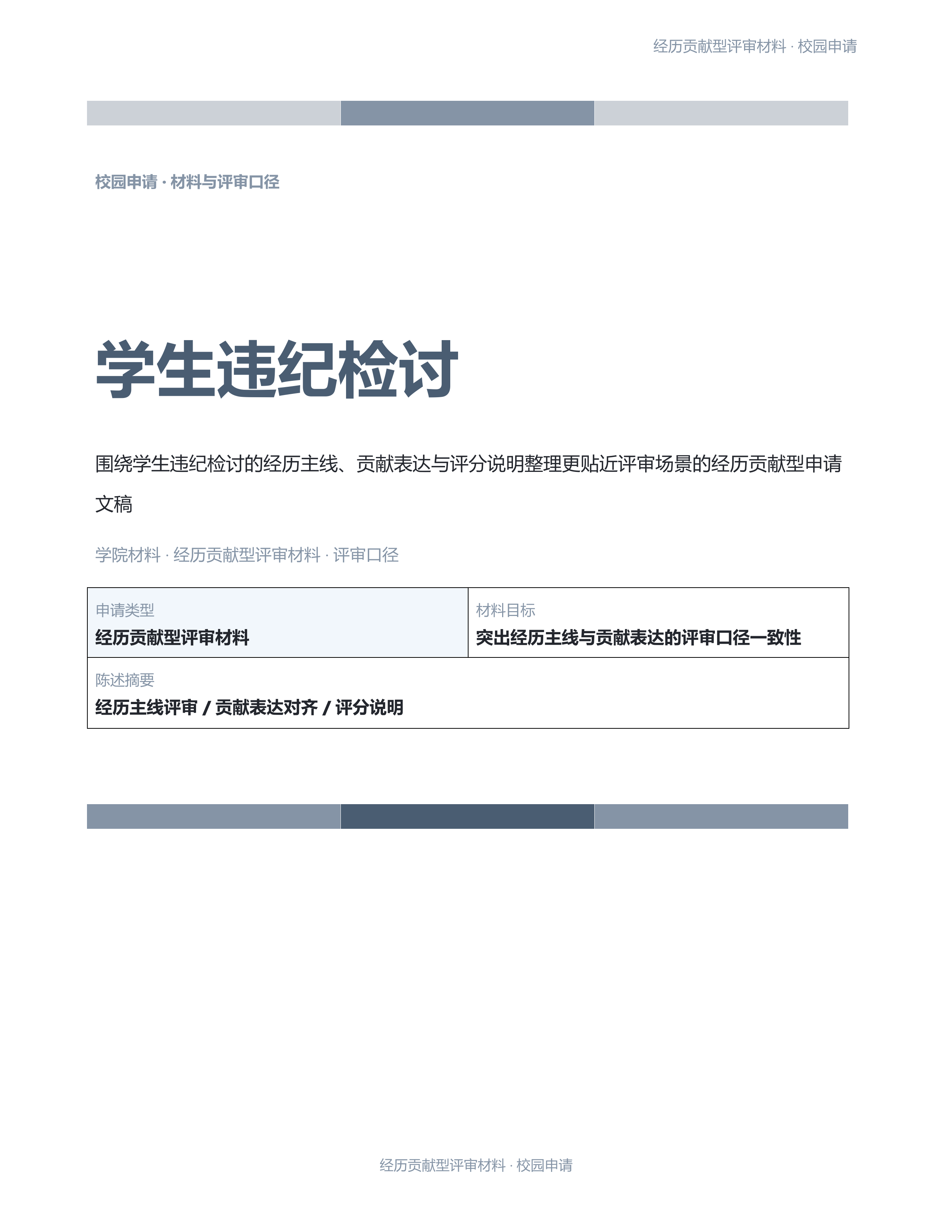 校园申请文稿《学生违纪检讨》条款清晰版｜专业文稿行业专属结构·替换即可交付