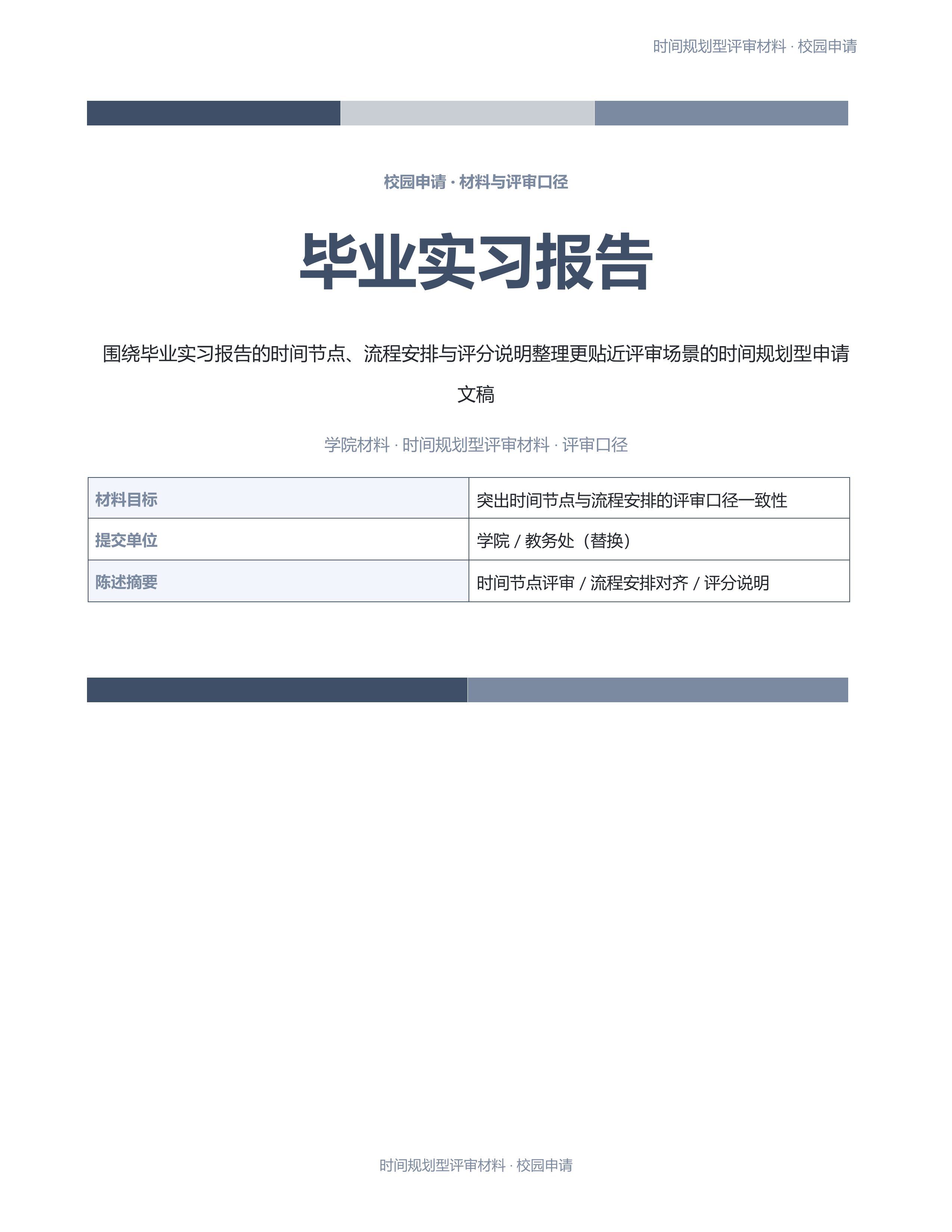 校园申请文稿《毕业实习报告》条款清晰版｜专业文稿行业专属结构·替换即可交付