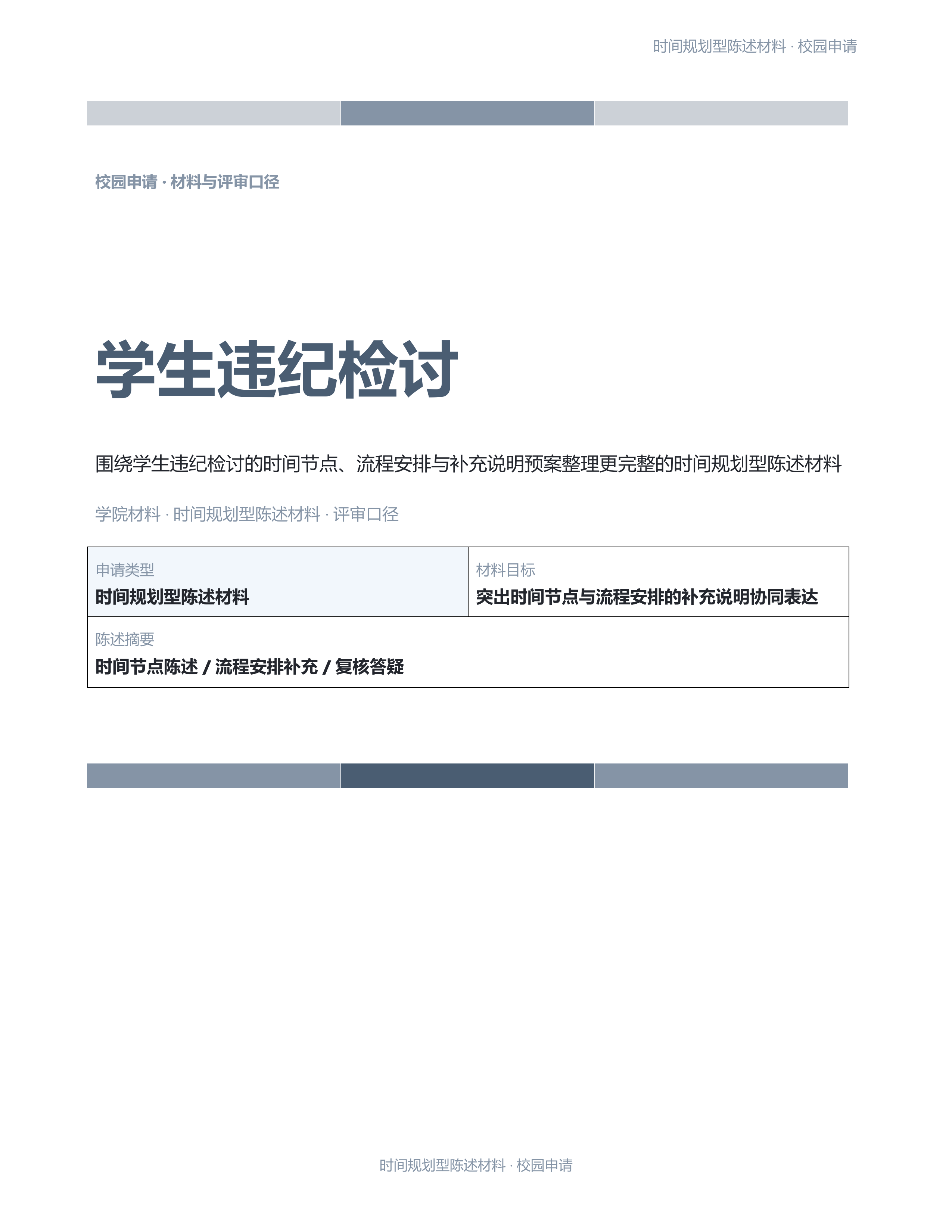 校园申请文稿《学生违纪检讨》精简速改版｜专业文稿行业专属结构·替换即可交付