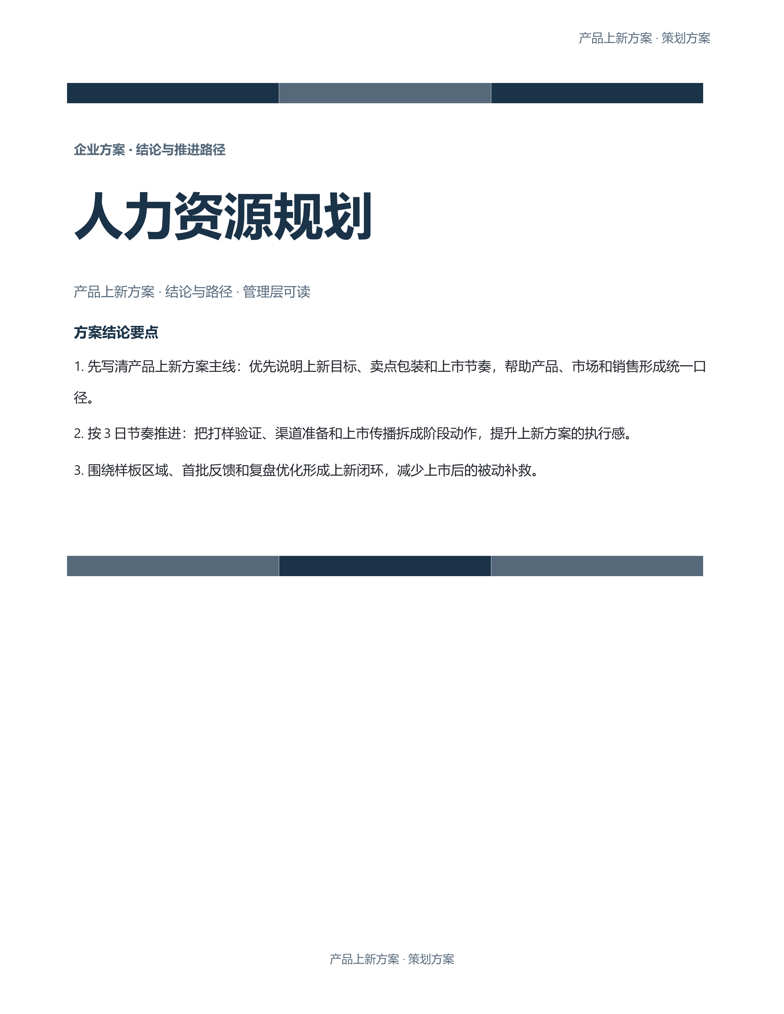 企业策划方案《人力资源规划》条款清晰版｜专业文稿行业专属结构·替换即可交付