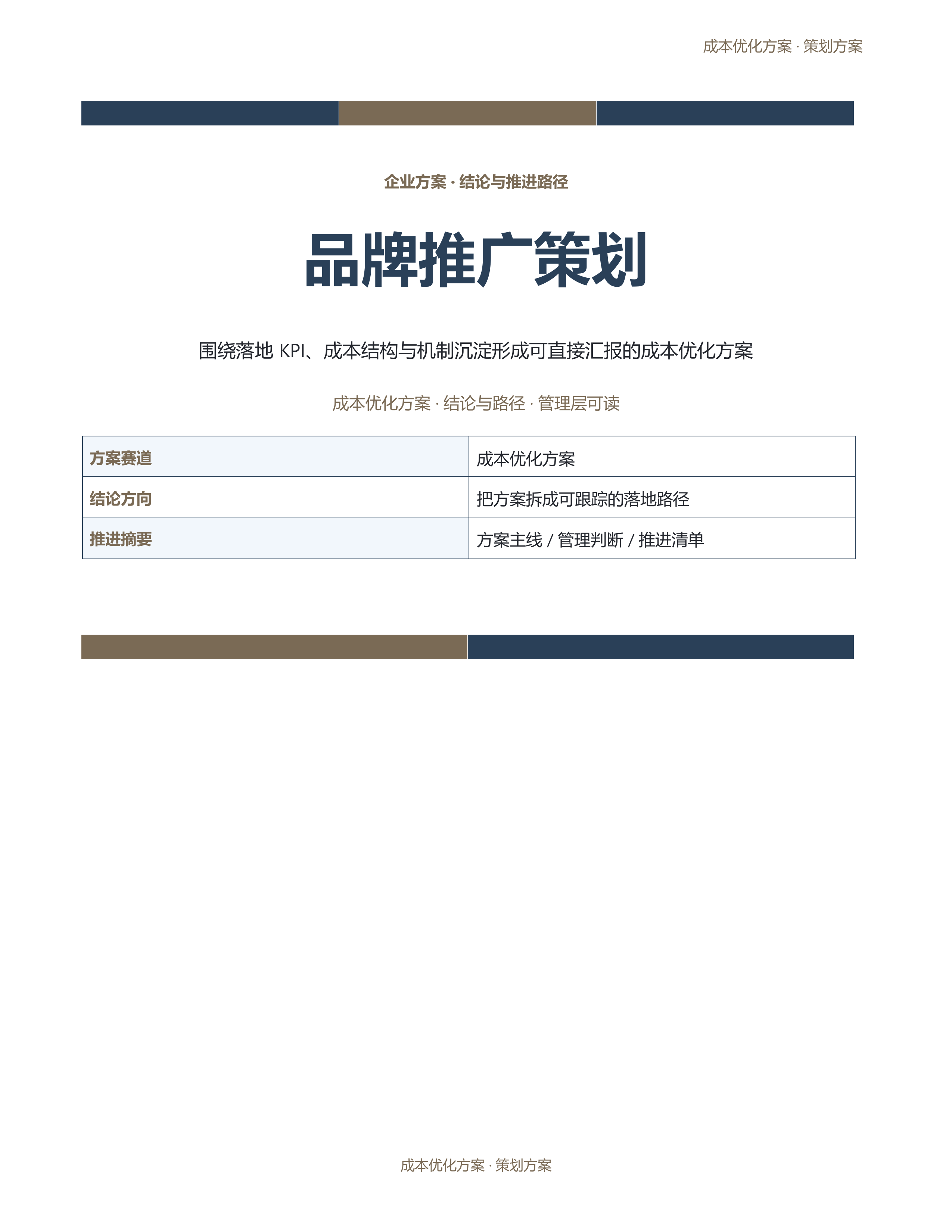 企业策划方案《品牌推广策划》正式签署版｜专业文稿行业专属结构·替换即可交付
