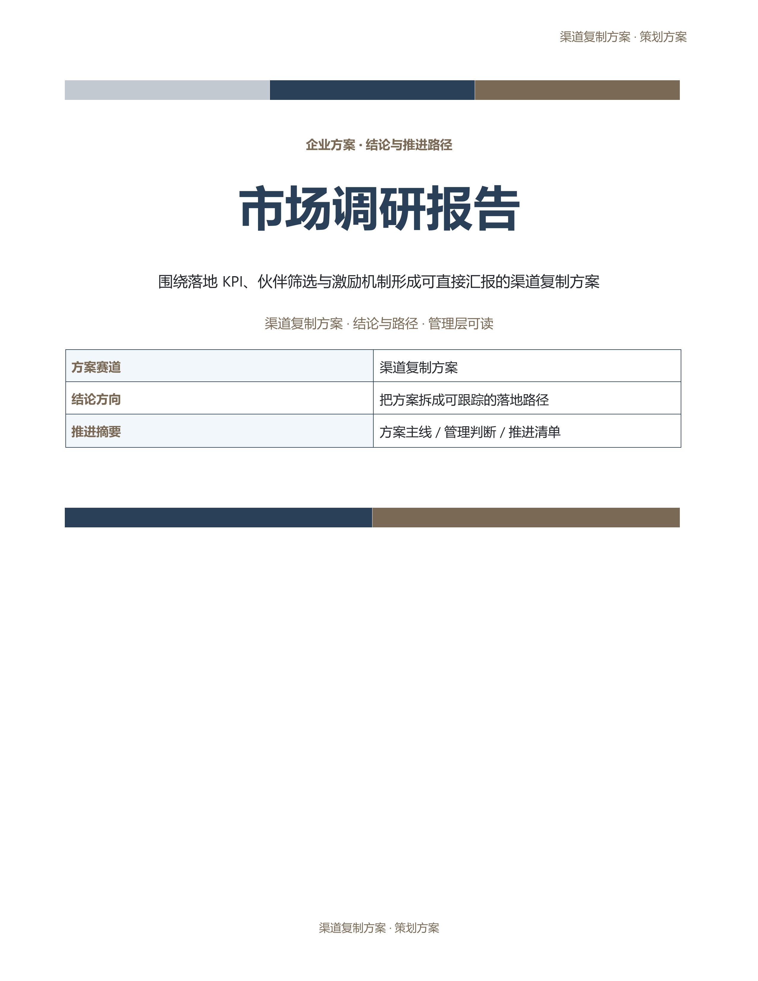 企业策划方案《市场调研报告》材料齐套版｜专业文稿行业专属结构·替换即可交付