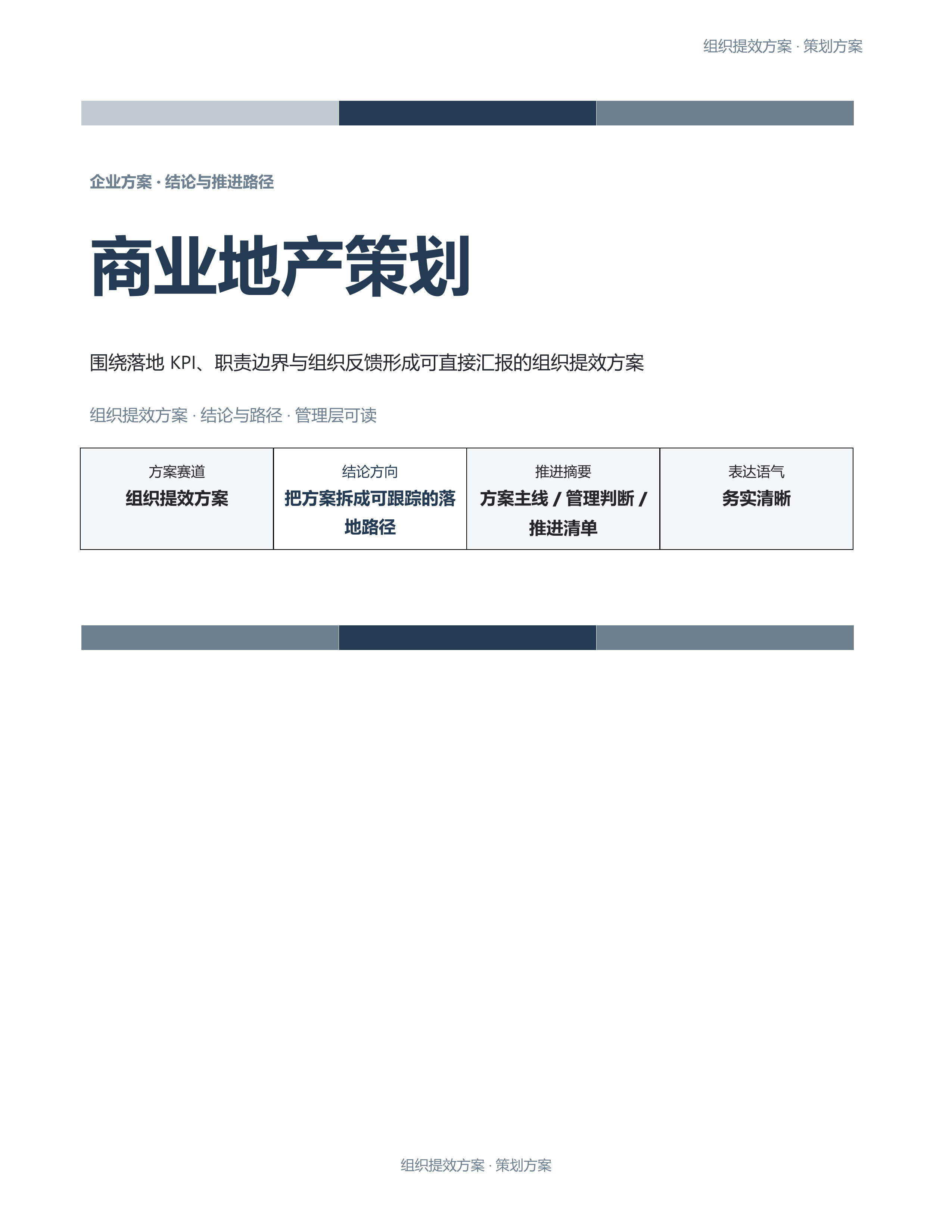 企业策划方案《商业地产策划》完整交付版｜专业文稿行业专属结构·替换即可交付