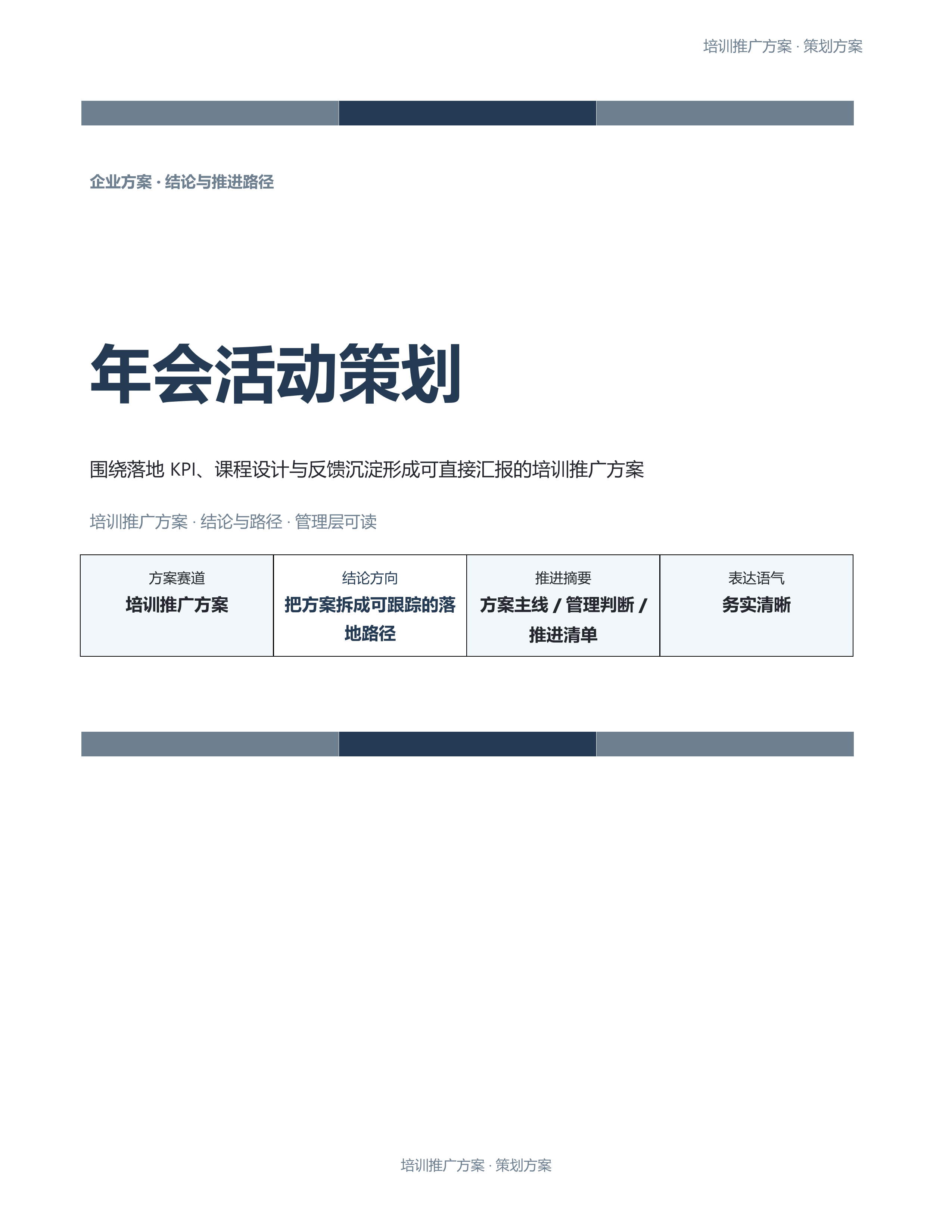 企业策划方案《年会活动策划》精简速改版｜专业文稿行业专属结构·替换即可交付